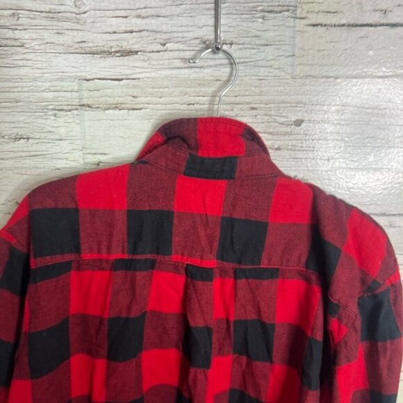 Gap medium red buffalo plaid button up long sleeve shirt medium - Picture 6 of 8